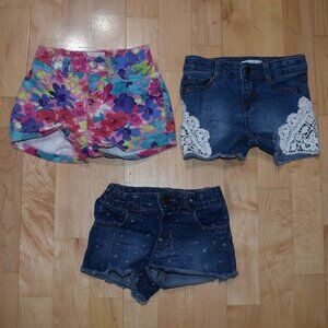 Bundle of 3 Little Girls' Sz 3T Denim Jean Shorts